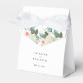 水彩赤面ピンクフローラジオメト結婚リ フェイバーボックス (正面サイド)