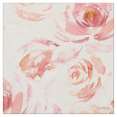 水彩赤面ピンクフローラバラ ファブリック (クローズアップ)
