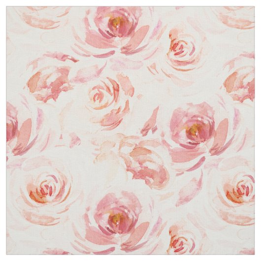 水彩赤面ピンクフローラバラ ファブリック (見本)
