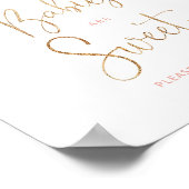 水彩赤面ピンクフローラベビーは甘い ポスター (角)