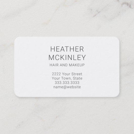 水彩赤面ピンクフローラミニマル名刺 予約カード (裏面)