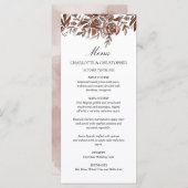 水彩赤面ピンクフローラメニュー メニュー (正面/裏面)