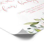 水彩赤面ピンクブックベビー ポスター (角)