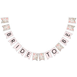 水彩赤面ピンクブライダルバンティングバナー バンティングフラッグ