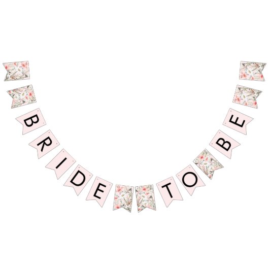 水彩赤面ピンクブライダルバンティングバナー バンティングフラッグ (全)
