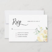 水彩赤面ピンクベージュフローラウェディングRSVP 出欠カード (正面)