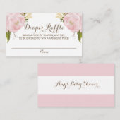 水彩赤面ピンクペニーベビーおむつラッフル エンクロージャーカード (正面/裏面)