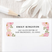 水彩赤面ピンクペニー住所 シール (インサイチュ)