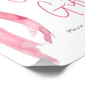 水彩赤面ピンクボウカードとギフトサイン ポスター (角)