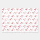 水彩赤面ピンクボウベビーシャワー ラッピングペーパーシート (正面2)