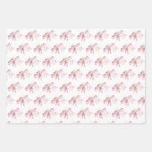 水彩赤面ピンクボウベビーシャワー ラッピングペーパーシート (正面)