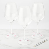 水彩赤面ピンクボウ女の子ベビーシャワー ワイングラスタグ (セット)