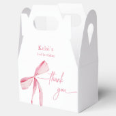 水彩赤面ピンクボウ誕生日サンキュー フェイバーボックス (オープン)