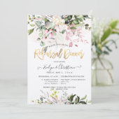 水彩赤面ピンクユーカリプラーサルディナー 招待状 (スタンド正面)