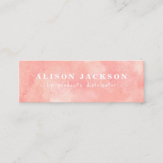 水彩赤面ピンクリップ製品販売代理店 スキニー名刺 (正面)