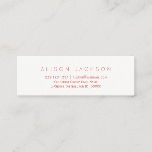 水彩赤面ピンクリップ製品販売代理店 スキニー名刺 (裏面)