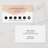 水彩赤面ピンクロイヤリティカード ロイヤリティカード (正面/裏面)