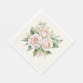 水彩赤面ピンクローズブーケ スタンダードランチョンナプキン (角)