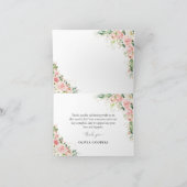 水彩赤面ピンクローズ金ゴールドベビーシャワー サンキューカード (内部)