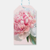 水彩赤面ピンク牡丹ありがとう ギフトタグ (裏面)