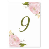 水彩赤面ピンク牡丹テーブル番号カード テーブルナンバー (裏面)