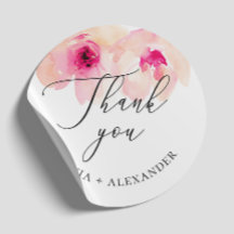 水彩赤面ピンク結婚フローラの感謝していユーザ