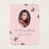 水彩赤面ピンク追悼式祈りの言葉カード (正面)