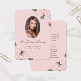 水彩赤面ピンク追悼式祈りの言葉カード