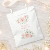 水彩赤面ピンク金ゴールド花バラパーティー フェイバーバッグ (クリップ留めされた状態)