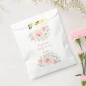 水彩赤面ピンク金ゴールド花バラパーティー フェイバーバッグ (封をした状態)