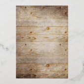 水彩赤面フラワー日付の実在金ゴールド 箔招待状 (裏面)