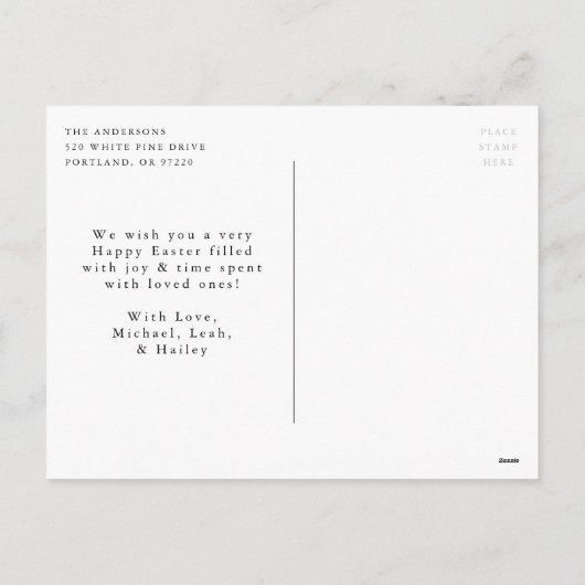 水彩赤面フローライースターフォト シーズンポストカード (裏面)