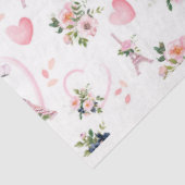 水彩赤面フローラエッフェルタワーパターン 薄葉紙 (詳細)