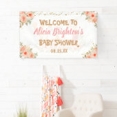 水彩赤面フローラガーリーウッドランドベビーシャワー 横断幕 (インサイチュ)