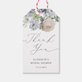 水彩赤面フローラブライダルシャワーありがとう ギフトタグ (正面)