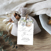 水彩赤面フローラブライダルシャワーありがとう ギフトタグ