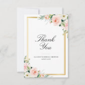 水彩赤面フローラブライダルシャワー サンキューカード (正面)