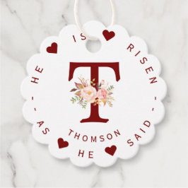 水彩赤面フローラモノグラム住所 シール フェイバータグ