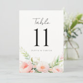 水彩赤面フローラ結婚のテーブル番号 (スタンド正面)