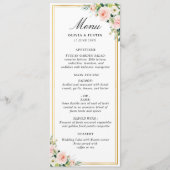 水彩赤面フローラ金ゴールド結婚フレームのメニュー メニュー (正面)