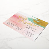 水彩赤面ブライダルパーティ 箔招待状 (回転した状態)