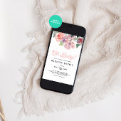 水彩赤面ブルガンディフローラーベビーシャワー 招待状