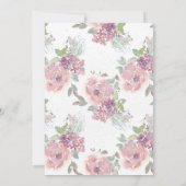 水彩赤面ブルガンディフローラーベビーシャワー 招待状 (裏面)