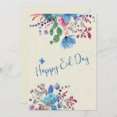 水彩赤面ブルーテンプレット招待状 招待状 (正面/裏面)