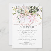 水彩赤面ユーカリブライダルシャワー 招待状 (正面)