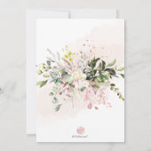 水彩赤面ユーカリブライダルシャワー 招待状 (裏面)