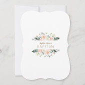 水彩赤面白い花金ゴールドガールバプテスマ 招待状 (裏面)