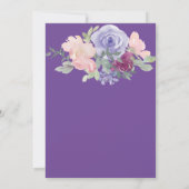 水彩赤面紫フローラ結婚ズ 招待状 (裏面)