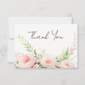 水彩赤面結婚フローラ サンキューカード (正面)