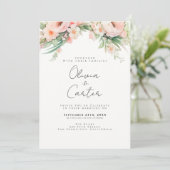 水彩赤面結婚フローラ 招待状 (スタンド正面)